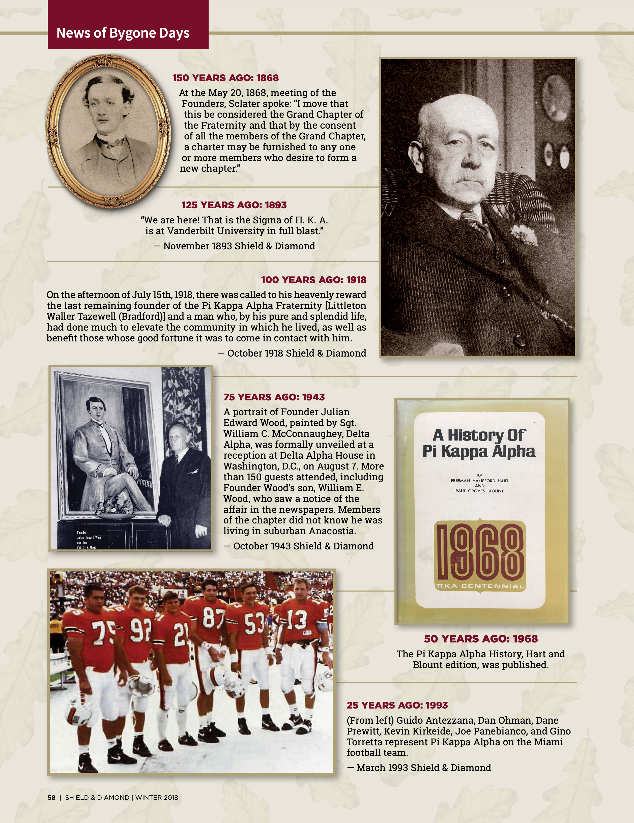 News of Bygone Days, Winter 2018